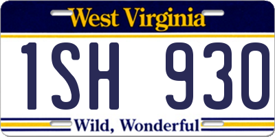 WV license plate 1SH930