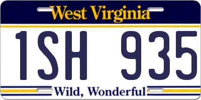 WV license plate 1SH935