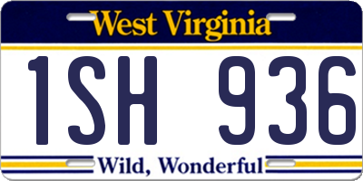 WV license plate 1SH936