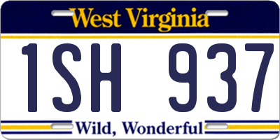 WV license plate 1SH937
