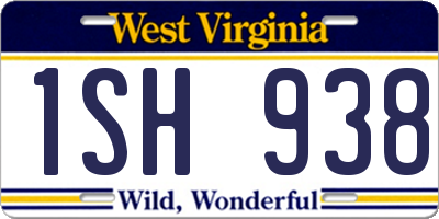 WV license plate 1SH938