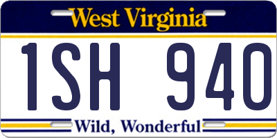 WV license plate 1SH940