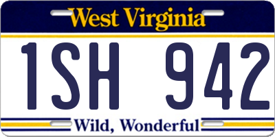 WV license plate 1SH942