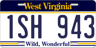 WV license plate 1SH943