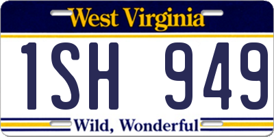 WV license plate 1SH949