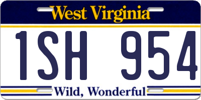 WV license plate 1SH954
