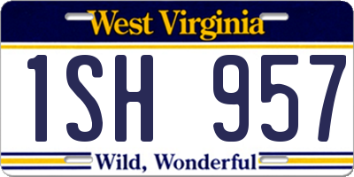 WV license plate 1SH957
