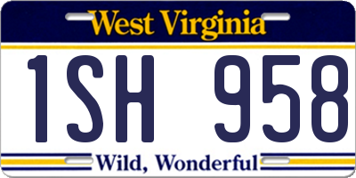 WV license plate 1SH958