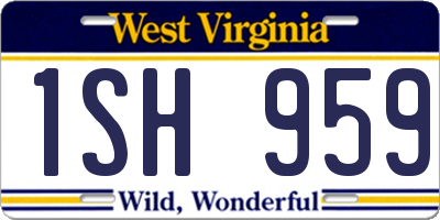 WV license plate 1SH959