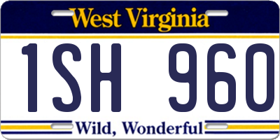 WV license plate 1SH960