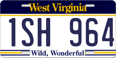 WV license plate 1SH964
