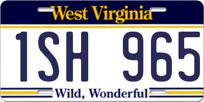 WV license plate 1SH965
