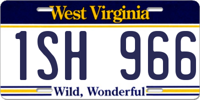 WV license plate 1SH966