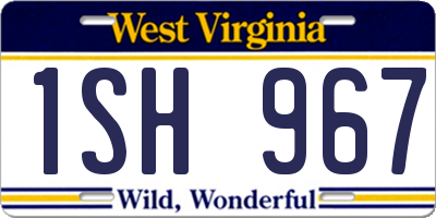 WV license plate 1SH967