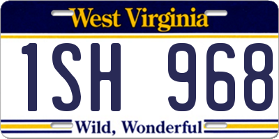 WV license plate 1SH968