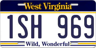 WV license plate 1SH969