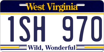 WV license plate 1SH970