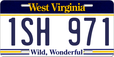 WV license plate 1SH971