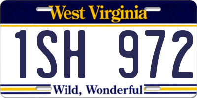 WV license plate 1SH972