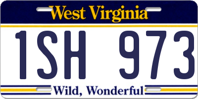 WV license plate 1SH973