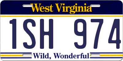 WV license plate 1SH974