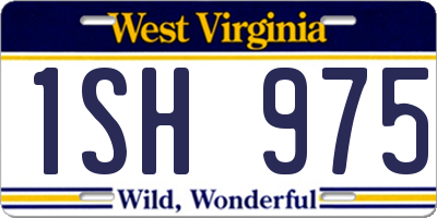 WV license plate 1SH975