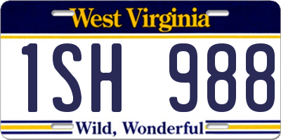 WV license plate 1SH988