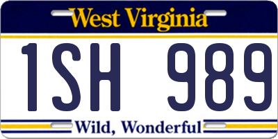 WV license plate 1SH989