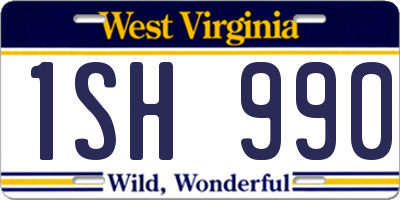 WV license plate 1SH990
