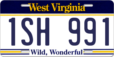 WV license plate 1SH991