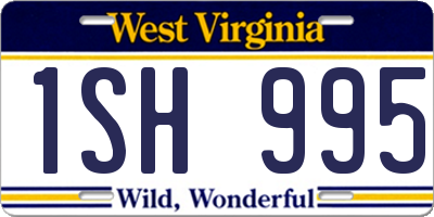 WV license plate 1SH995