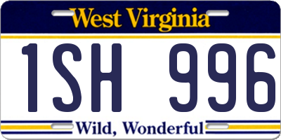 WV license plate 1SH996