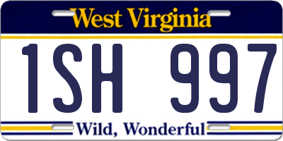 WV license plate 1SH997
