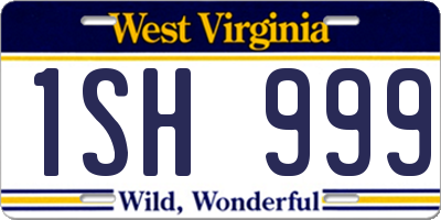 WV license plate 1SH999