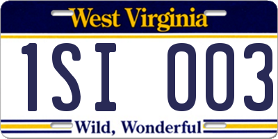 WV license plate 1SI003