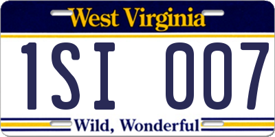WV license plate 1SI007