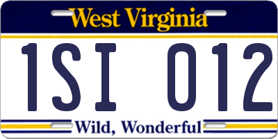 WV license plate 1SI012