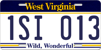 WV license plate 1SI013