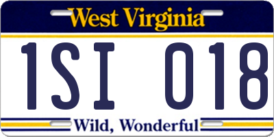 WV license plate 1SI018