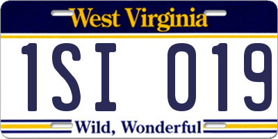WV license plate 1SI019