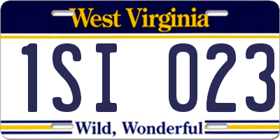 WV license plate 1SI023