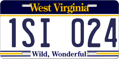 WV license plate 1SI024