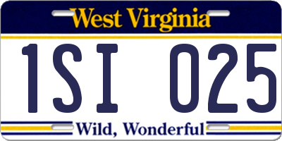 WV license plate 1SI025
