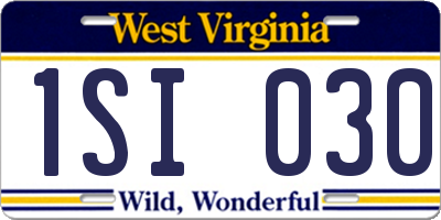 WV license plate 1SI030