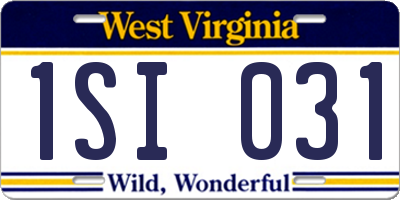 WV license plate 1SI031
