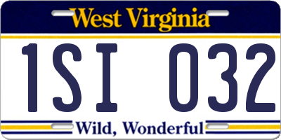 WV license plate 1SI032