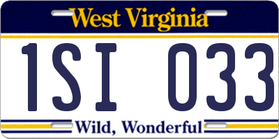 WV license plate 1SI033