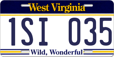 WV license plate 1SI035