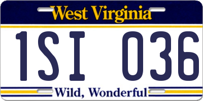 WV license plate 1SI036