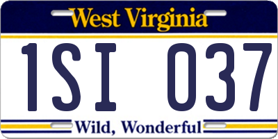WV license plate 1SI037